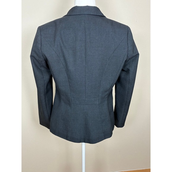 Emily Womens Blazer Jacket Dark Gray One Button Office Career‎ Size 8 - Picture 2 of 10
